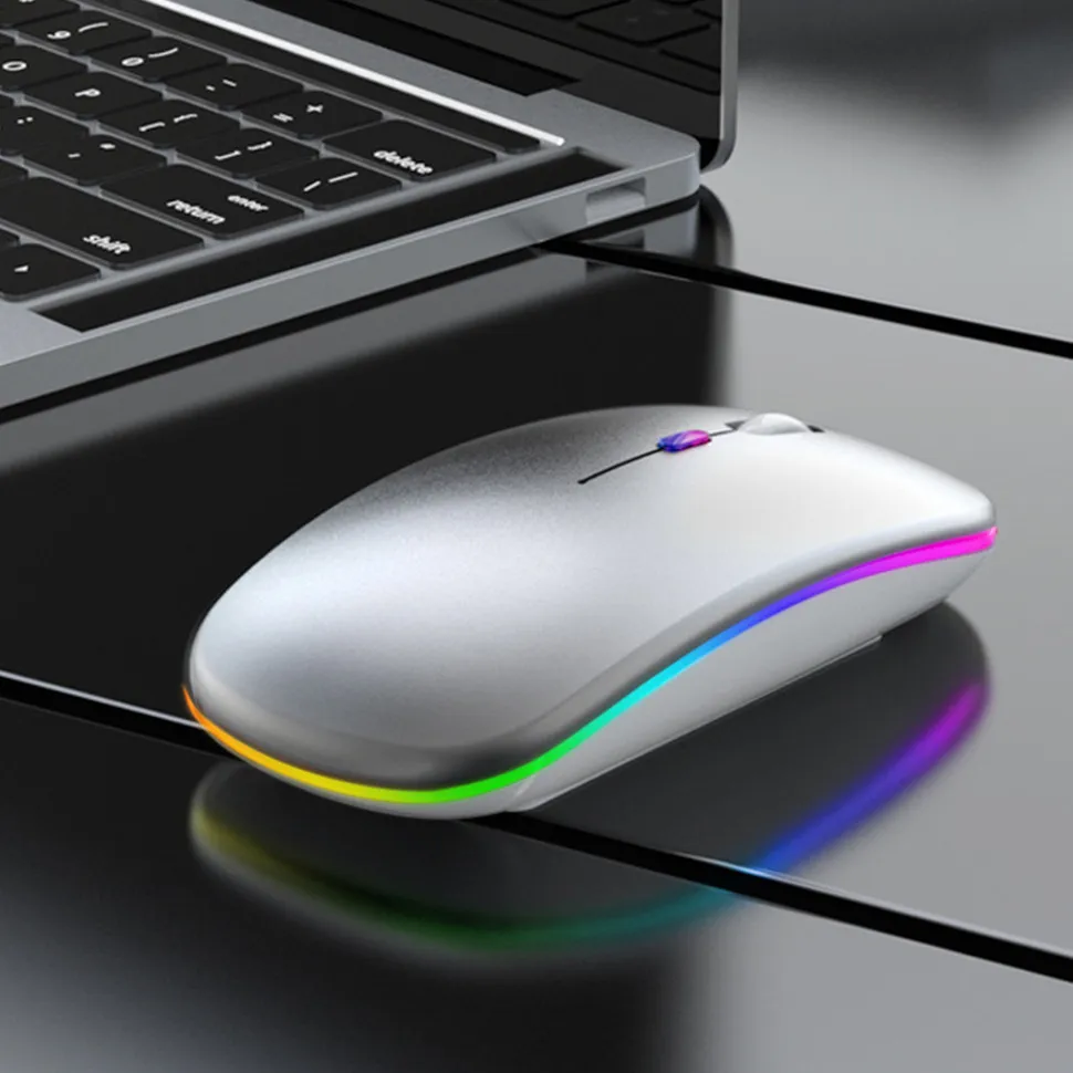 

Wireless Mouse RGB Bluetooth 5.1 LED Backlit Computer Ergonomic Silent Rechargeable Luminous Optical For PC Laptop