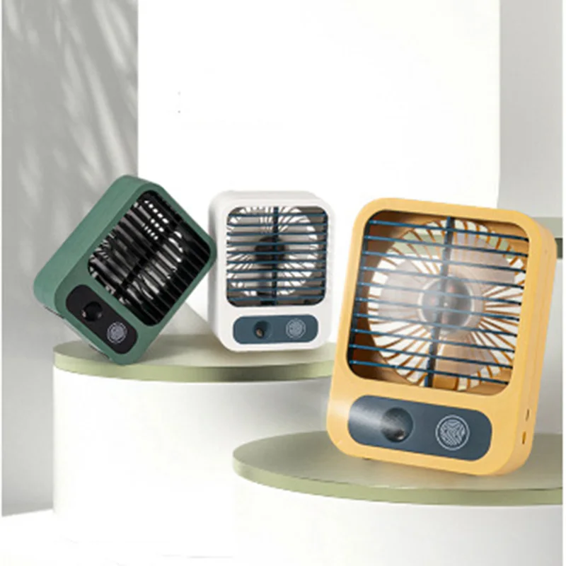 

Mini Desktop Sprays Fan USB Recharging Summer Office Home Small Ice Mist Air Conditioning Humidifier Three Speed Adjustable