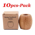 10 шт. Бамбуковый держатель для зубных щеток подставки для ванной биоразлагаемые 100% натуральные веганские деревянные экологически чистые аксессуары для зубных щеток без BPA