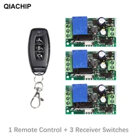 qiachip 433mhz universal wireless remote control switch ac 110v 220v 1ch relay receiver rf 433mhz transmitter for light switch