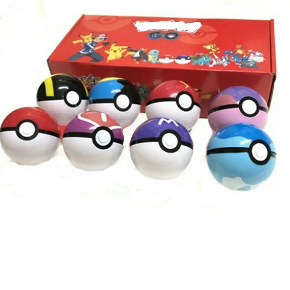 

8Pcs/set Pokemon Pokeball Set Pop-up Elf Ball Toys Monster Elf Ball Pikachu Kid Gift