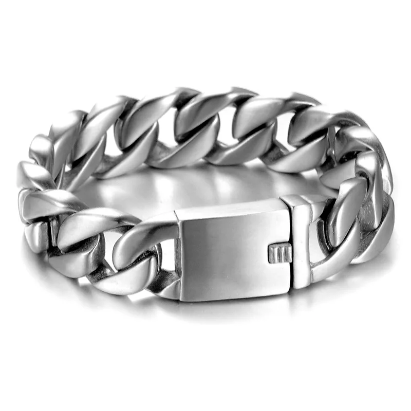20 мм тяжелый рыцарский скраб браслет панк модный Титановый стальной