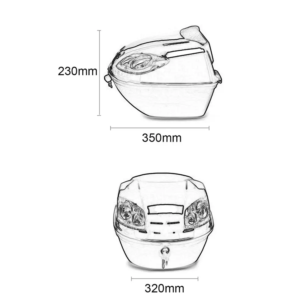 

1Pcs Universal E-Bike Tail Box Motorcycle Top Hard Case Helmet Storage Case Tail Box Luggage Case With Reflective Lamp