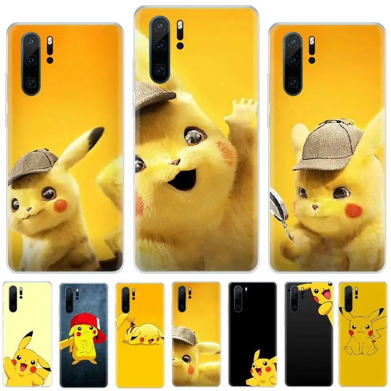 Милый чехол с рисунком Пикачу Покемон мягкий для телефона Huawei P8 P9 P10 P20 P30 Pro Lite smart Z
