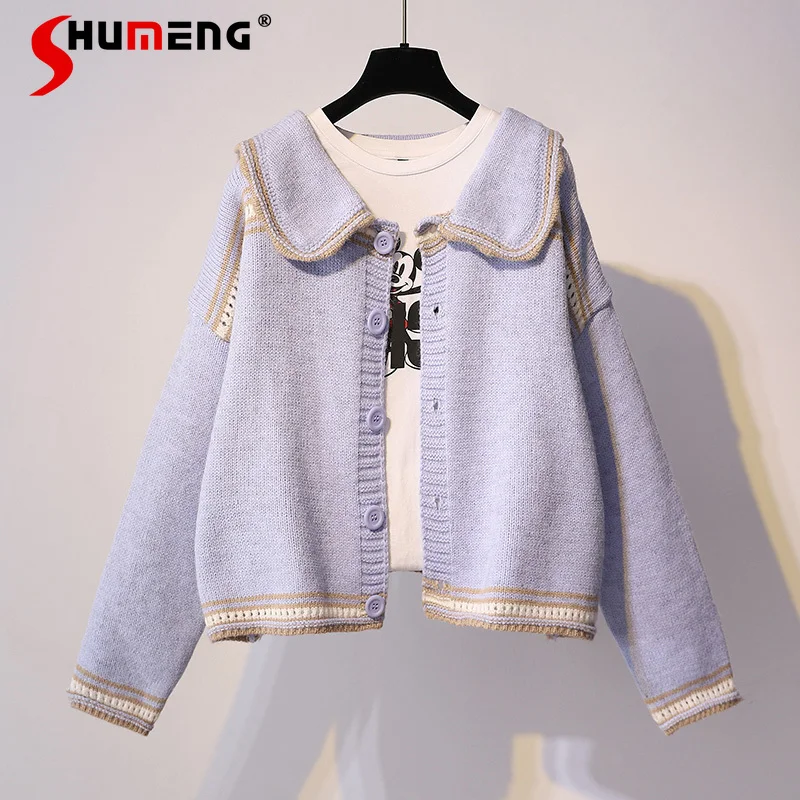 

Свитер женский трикотажный в стиле Питер Пэн, на раннюю осень, 2021