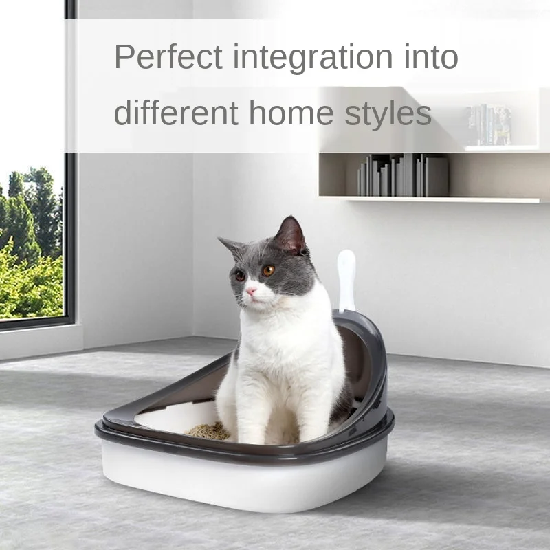 Большой утолщенный полузакрытый туалет для кошачьих экскрементов лопата с