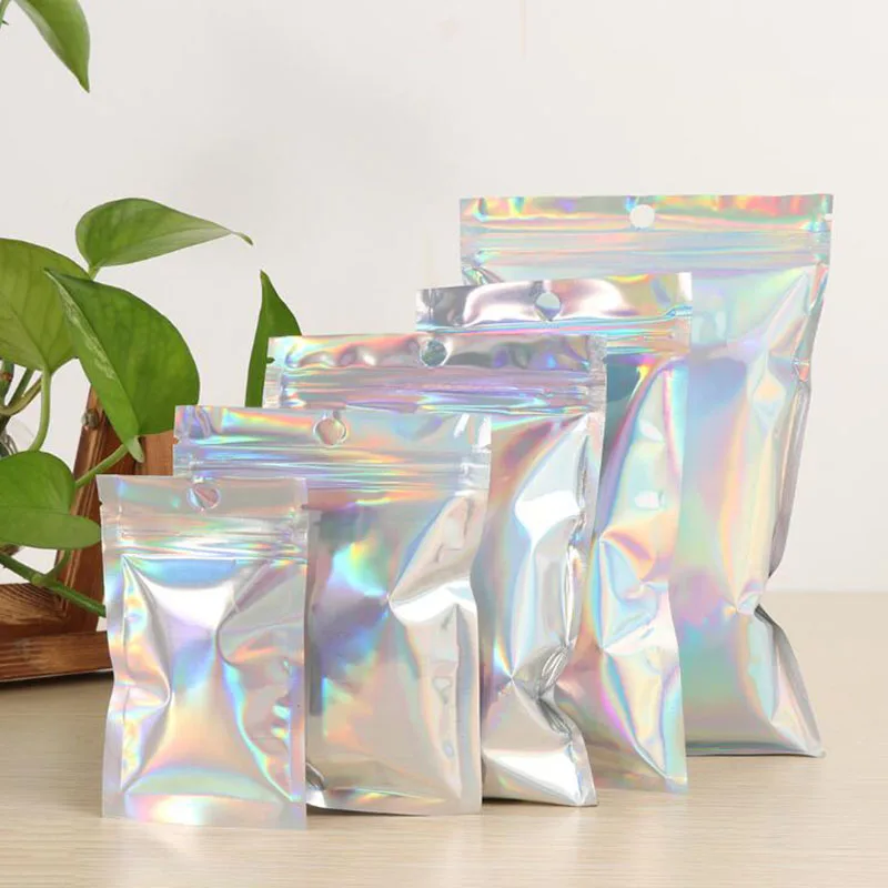 10 шт. Радуга прозрачные симфония Ziplock мешки радужные замка застежка молнии