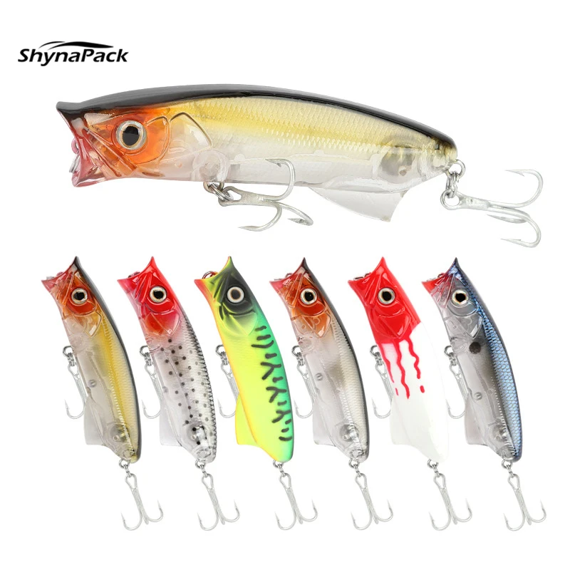 

New 1 Pcs fishing lure 80mm 11.5g Popper Lure Wobbler Fishing Lure High Quality Hooks Shallow Diving Jerkbait carp Bass Tackle