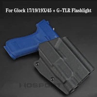 tactical kydex gun holster for glock 171919x45 g tlr flashlight pistol case holster belt carry with qls hunting accessories