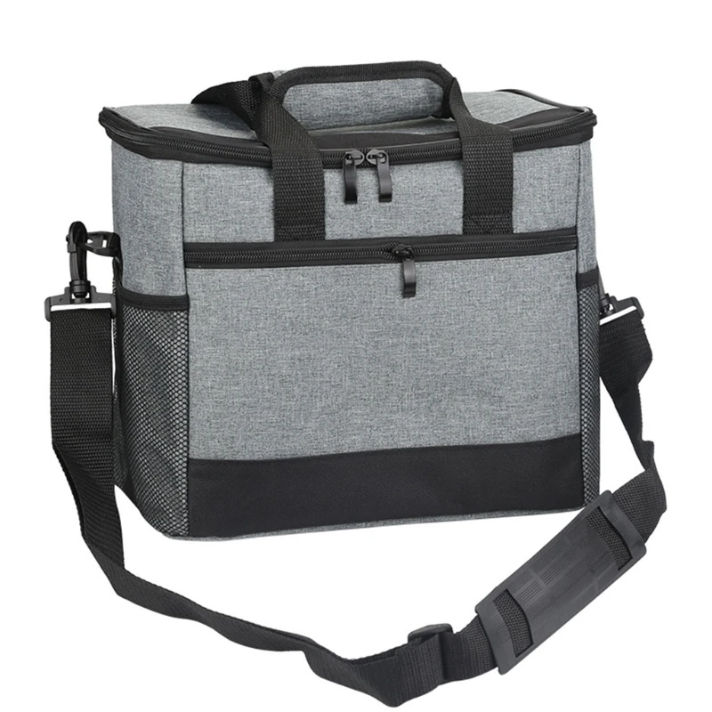 

Leakproof Lunch Tote Bag Waterproof Insulated Picnic Cooler Box Zippered Oxford Cloth Organizer with Shoulder Strap