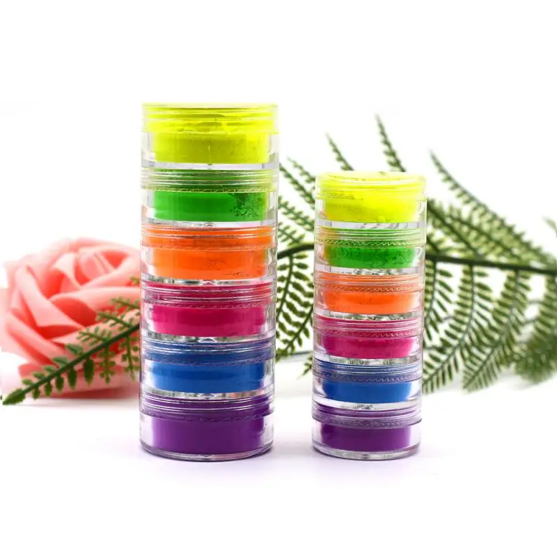 

Dropshipping 6 Colors Mixed Neon Powder Eyeshadow Natural Nail Art Matte Glitter Shimmer Shiny Eyeshadow Makeup Tool Set TSLM 2