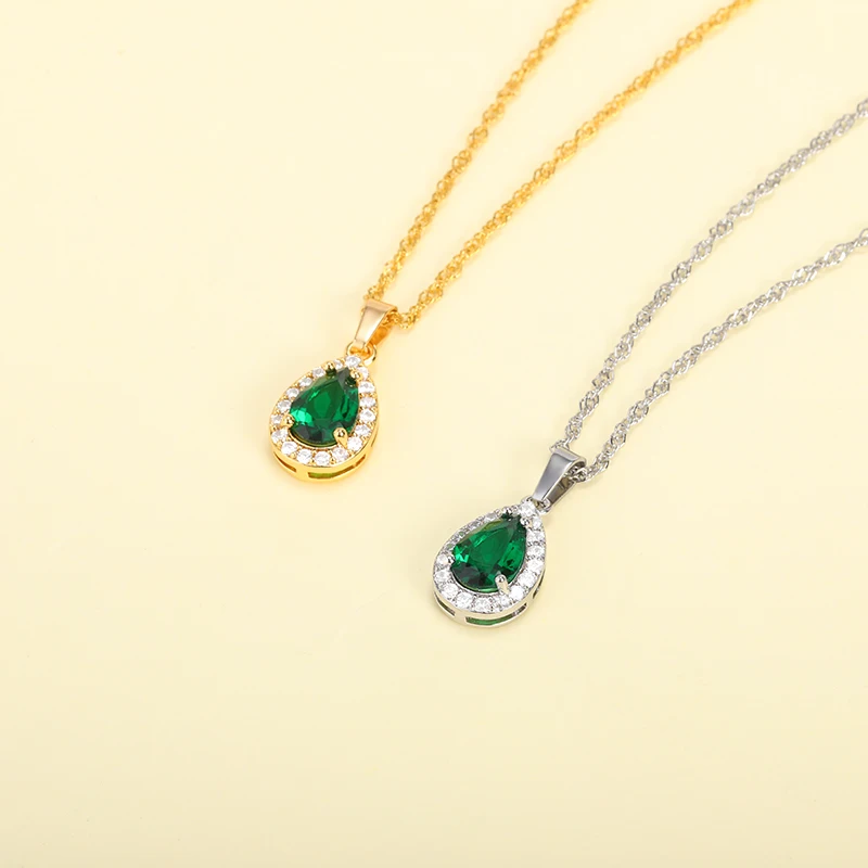 Винтажное темно-зеленое ожерелье для женщин ювелирные изделия подвеска в форме