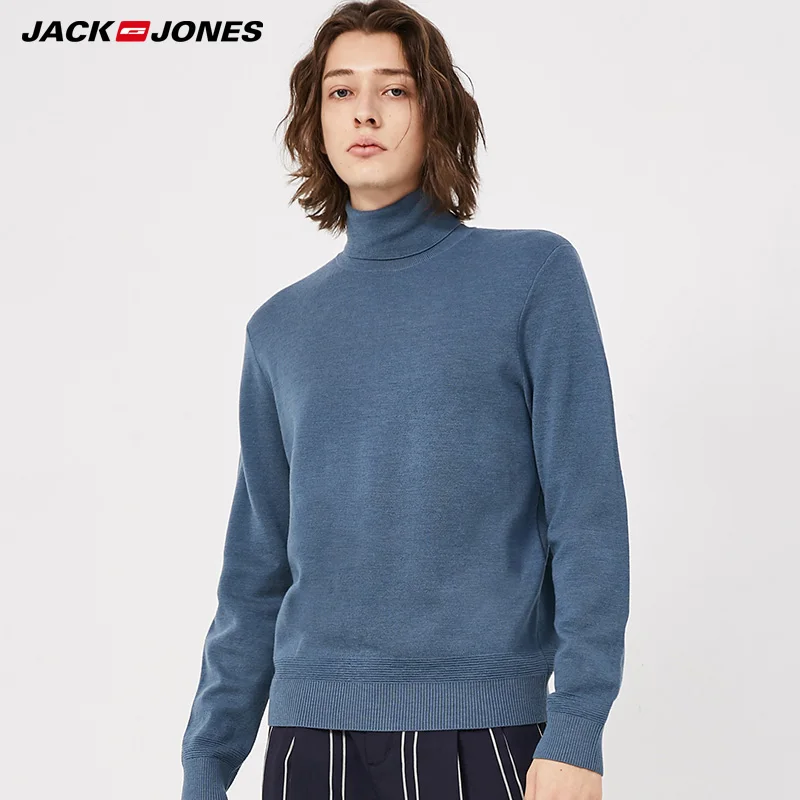 Осенне зимний шерстяной вязаный свитер с высоким воротом JackJones | 219424504|Джемперы|