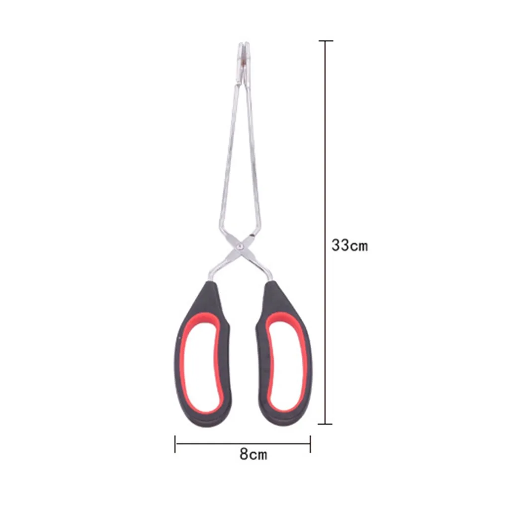 

Clamp Tongs With Plastic Silicone Food Baking Bread Clamp BBQ Grilling Wire Tongs Function Folder Kitchen Gadgets
