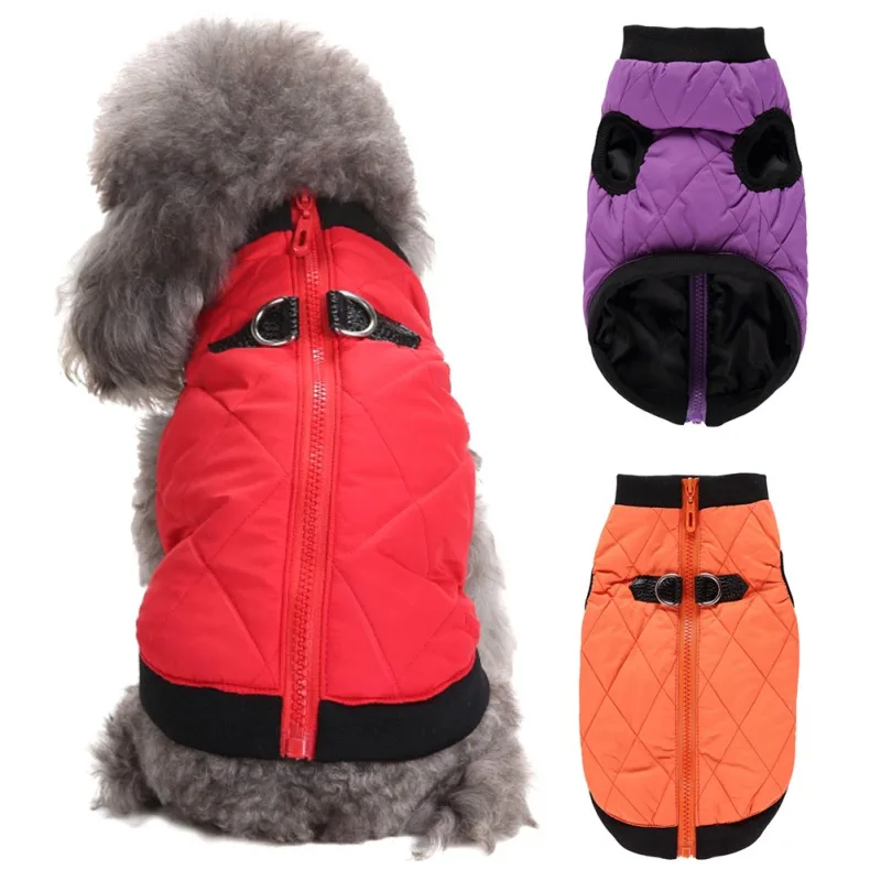 Winter Pet Clothes Warm Jacket Coat With Zipper Dog Clothes Leisure Clothing For Chihuahua French Bulldog Outfits