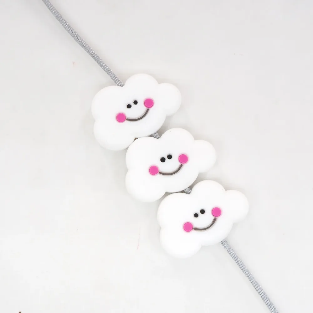 Chenkai 50PCS BPA Free Mini Cloud Silicone Teething Beads Rodent Baby Teether For DIY Baby Soomthing Pacifier Clip Chains Gifts