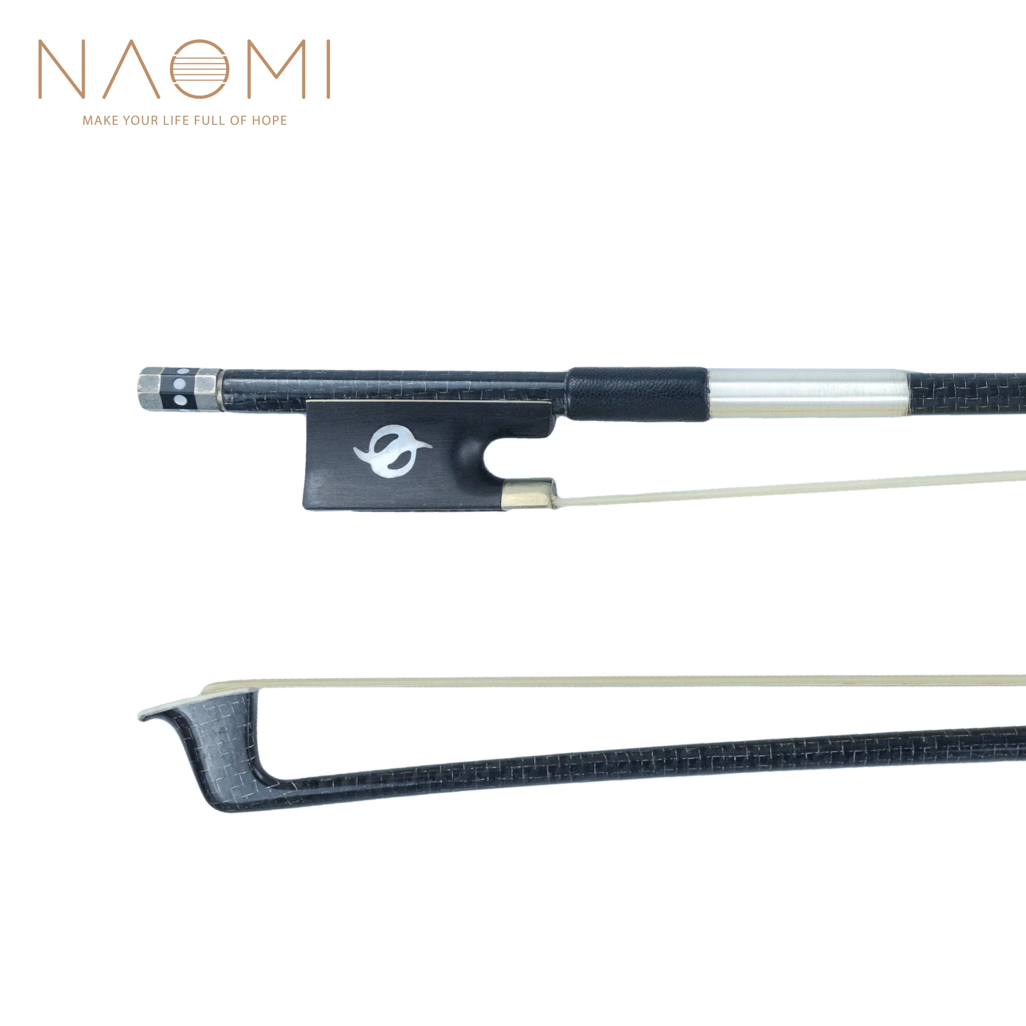 NAOMI Master 4/4 скрипка/Скрипка Лук Серебряный Шелковый плетеный углеродное волокно