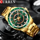 Часы наручные CURREN Мужские кварцевые, спортивные брендовые роскошные золотистые деловые водонепроницаемые из нержавеющей стали, 8359