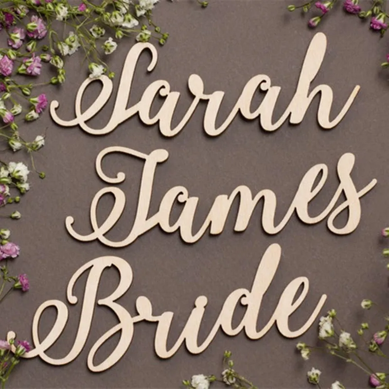 Свадебный знак имени изготовленный на заказ акриловый деревянный свадебное имя