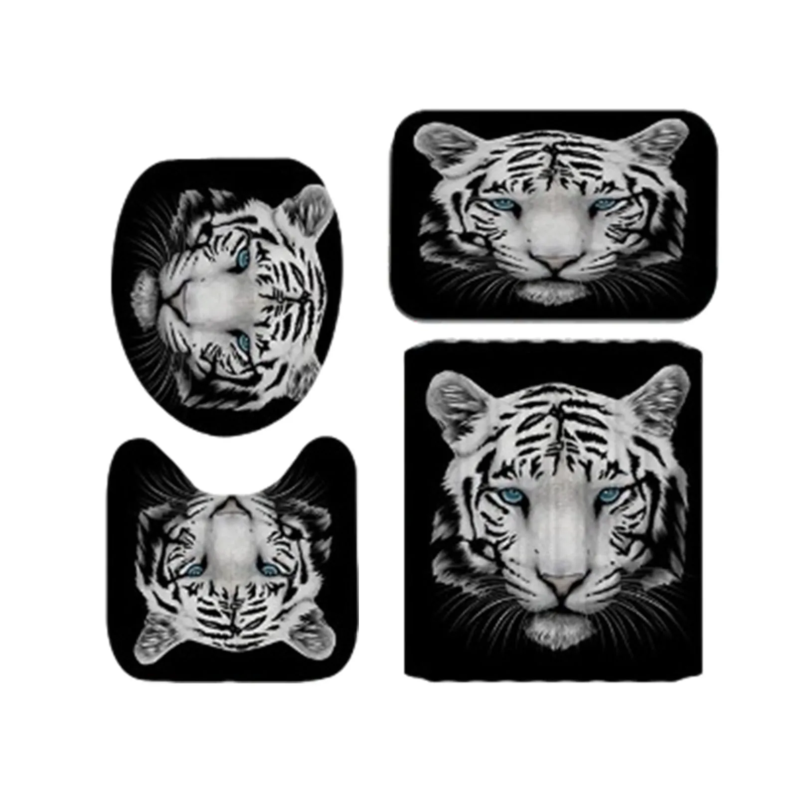 

Art Printed Bathroom Shower Curtain Waterproof Modern Fashion Bath Room Bathtub Blackout Screen Tiger Bathroom Mat Home Decor