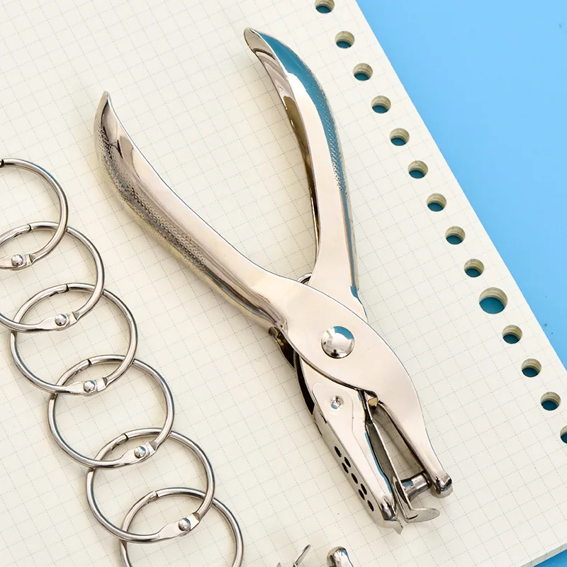 

Handle Metal Hole Punch DIY Loose-leaf Paper Cutter Single Hole Puncher School Office Binding Book Stationery Accessories