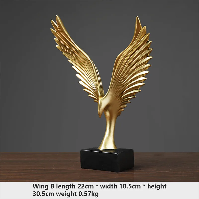 

Fashion Eagle Shaped DIY Resin Statue Non-slip Free-standing Sculpture with Wings for Home Decoration
