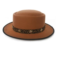60cm plus size top hat leopard men and women hats fashion autumn and winter wool felt hat jazz fashion elegant ladies top hat