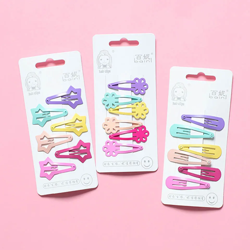 Корейская челка зажим девочка сердце розовый конфеты краска BB Милая любовь