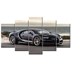 Модульная картина, 5 шт., холст, настенное искусство, Bugatti Chiron плакат с суперкаром, украшение для дома