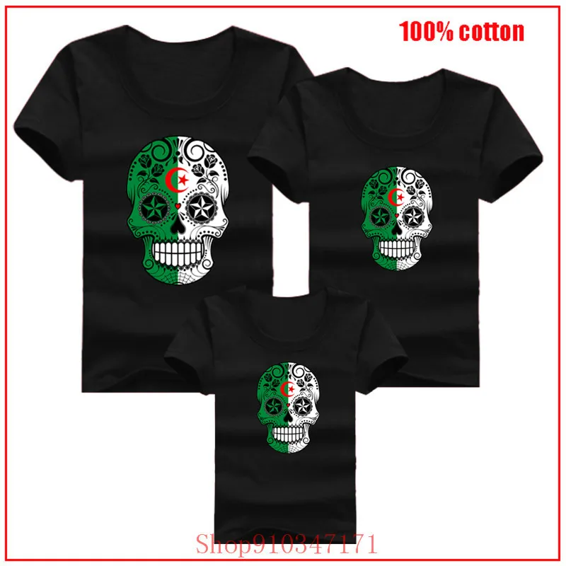 Семейная Одинаковая одежда для мальчиков и девочек футболки с черепом