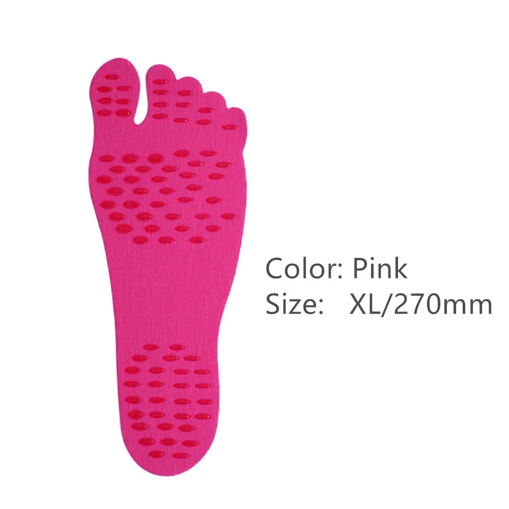 Pink XL 270mm Наклейки для ног теплозащитные Водонепроницаемый; нескользящая обувь; наклейки для пляжа бассейн игры Невидимый Клей средства ухода за кожей стоп с защитой от проколов - Цвет: Pink XL 270mm