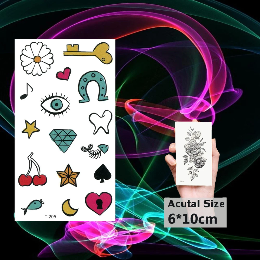 Водонепроницаемые временные татуировки наклейки маленькие символы поддельные