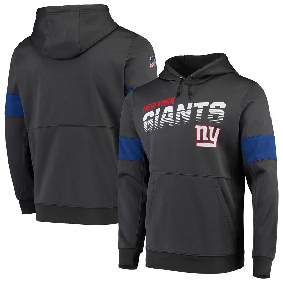 

New York Sideline Team Logo Giants Men Performance Pullover Anthracite Hoodie