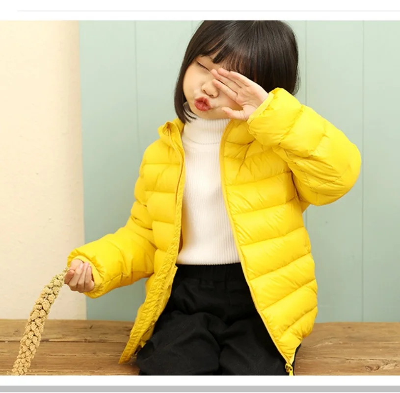 Kids Brand Ultra Light 90% White Duck Down Hooded Jacket Lightweight Girls Boys Outwear Kids Children Light Winter Warm Jackets