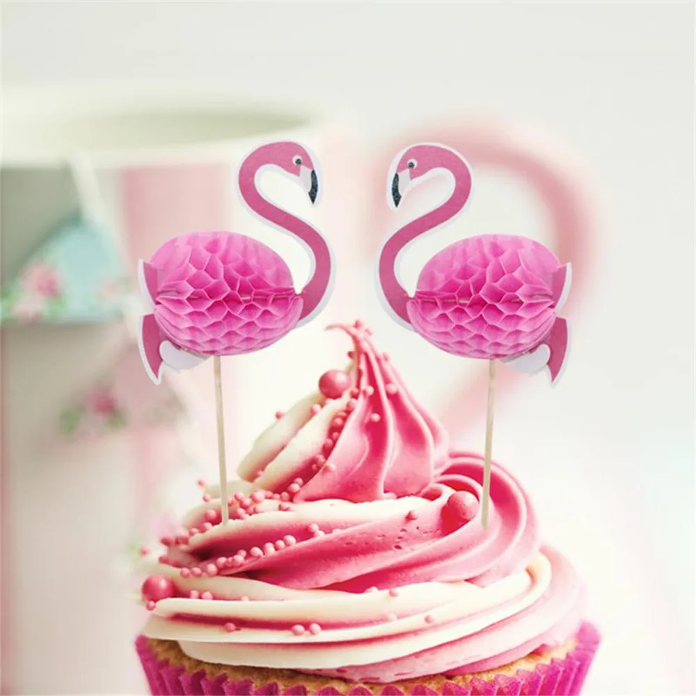 Фигурки для торта ZLJQ розовые дня рождения кекса флага детей душа Hawai пляжа