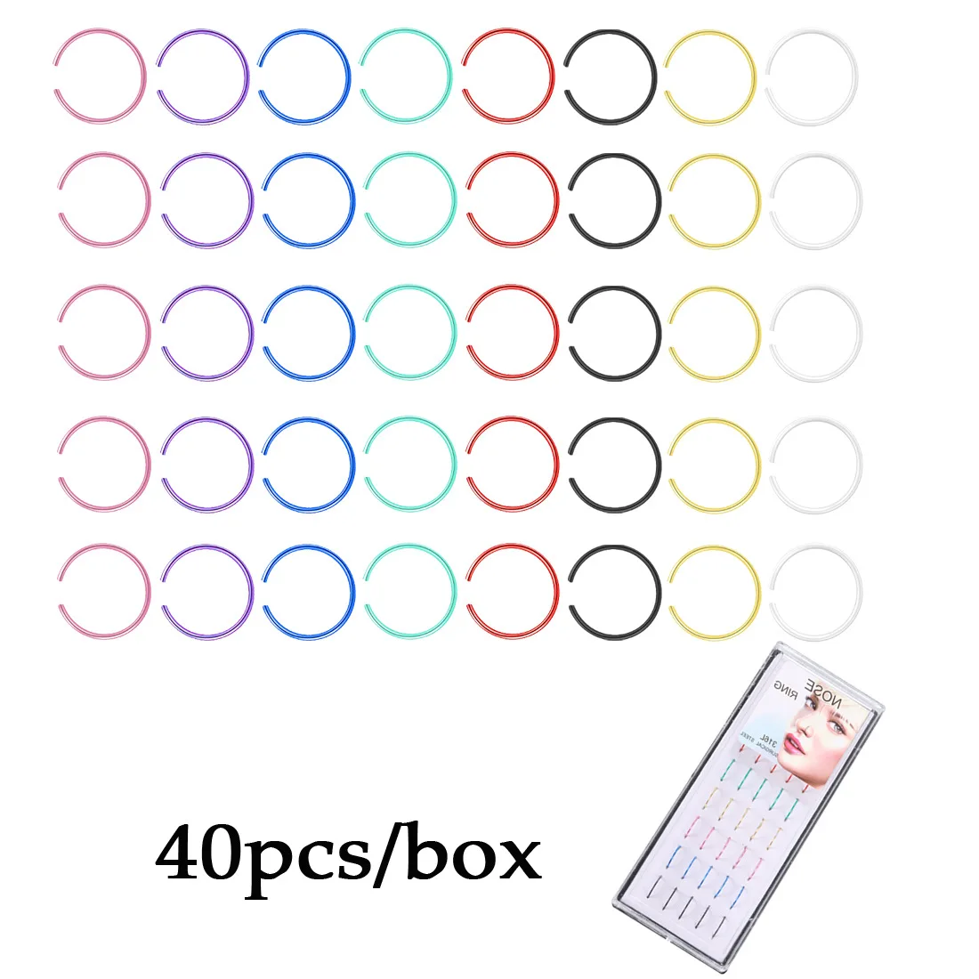 

2020 New Stainless Steel Fake Faux Nose Septum Piercing Stud Ring Set Female Cubic Zirconia Pircing Nariz Falso Body Jewelry