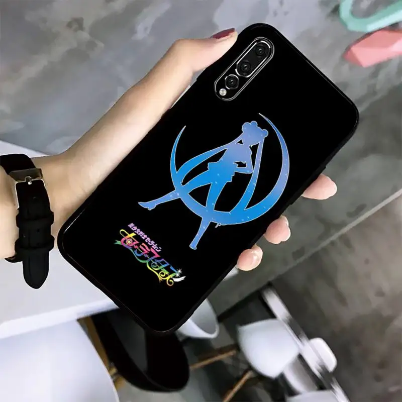 

YNDFCNB Sailor Moon Phone Case For Huawei G7 G8 P7 P8 P9 P10 P20 P30 Lite Mini Pro P Smart Plus Black Soft TPU cove fundas