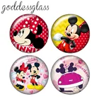 Disney Микки и Минни Маус Мышь стильная футболка с изображением персонажей видеоигр 10 шт. 12 мм18 мм20 мм25 мм кабошоны круглые фото кабошоны разрисованные изделия из стекла с плоской задней частью Цепочки и ожерелья, украшения своими руками