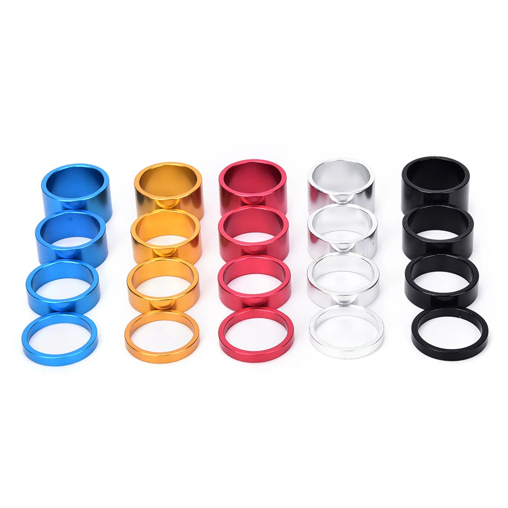 

4Pcs/set 5/10/15/20mm Aluminum Alloy Headset Stem Spacer MTB 28.6mm Fork Washer Cap For Road Bike Cycling