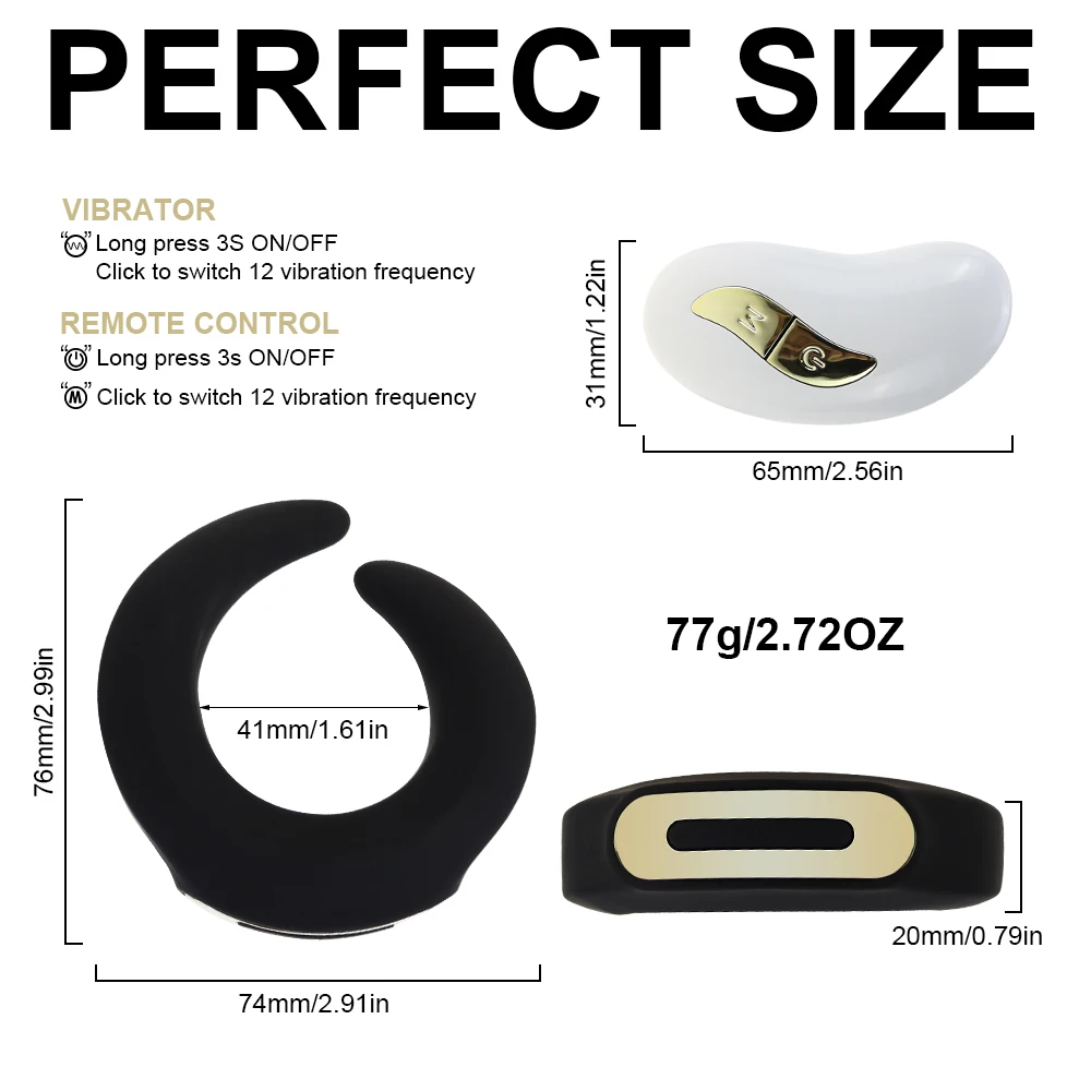 Беспроводной U образный Вибратор вибрирующее кольцо на пенис с дистанционным