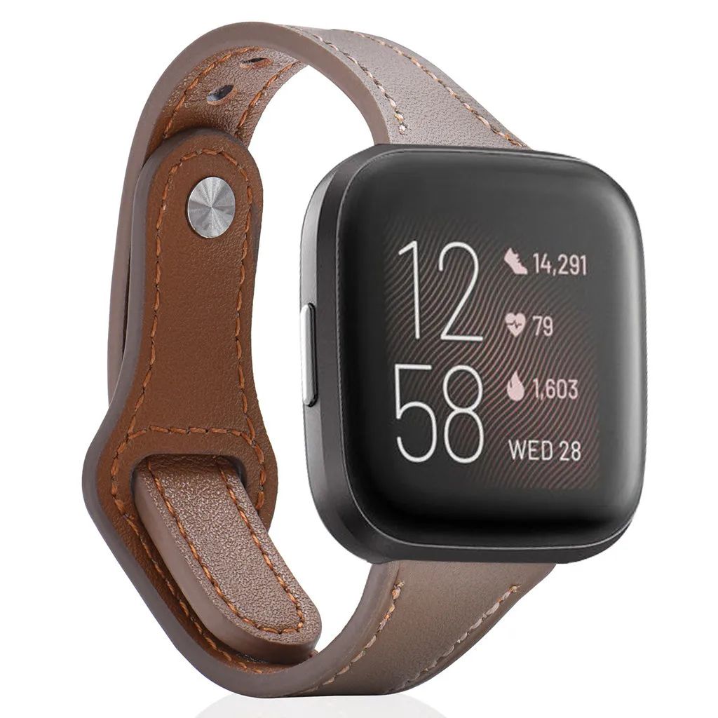 Замена браслета роскошный кожаный ремешок для Fitbit Versa 2 Смарт часы ремешок сменный браслет наручных часов ремешок для умных часов Ремешок
