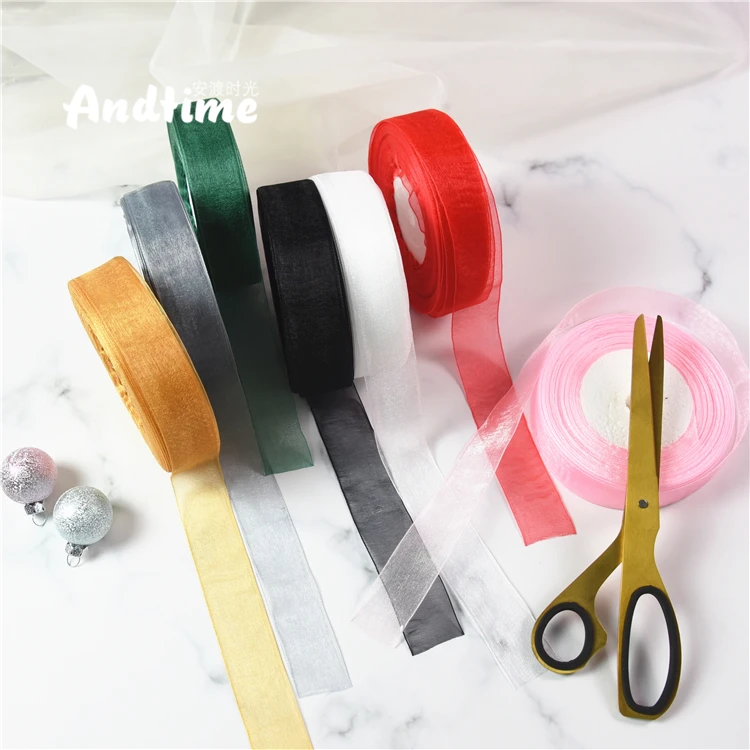 1 дюйм = 2 5 см 25 мм шифоновая лента из органзы 45 метров/рулон|Ленты для шитья| |