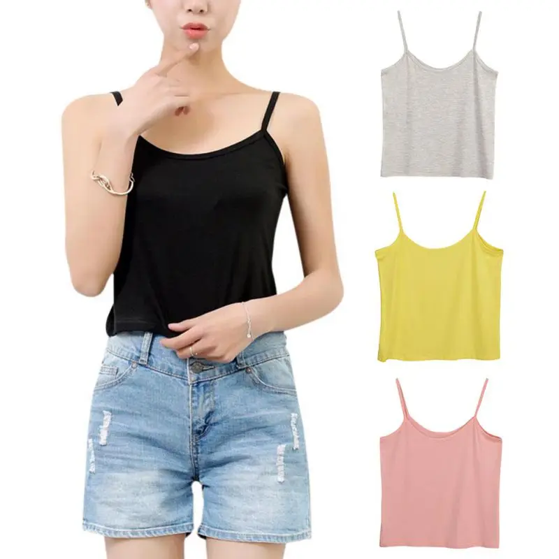 Летние Женские однотонные топы без рукавов из модала повседневные сексуальные