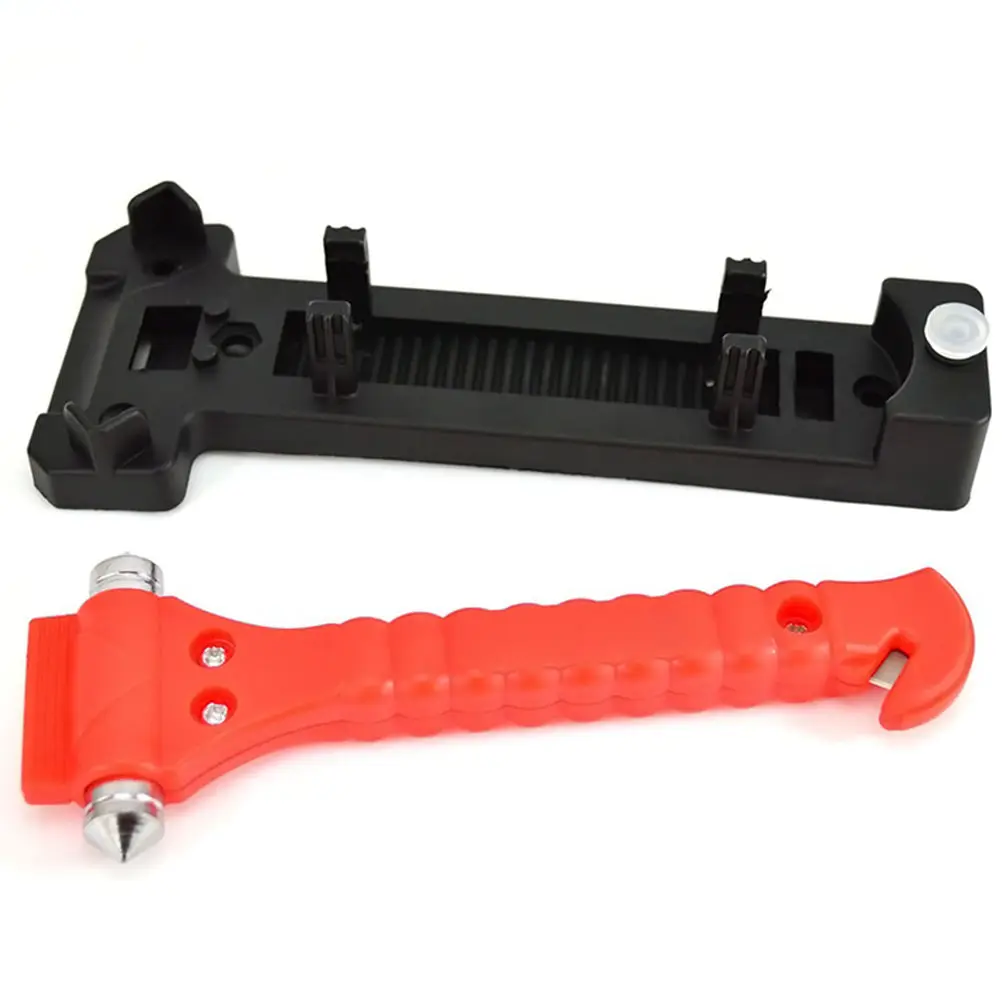 2 in 1 Car Safety Hammer Seat Belt Cutter Emergency Hammer +Bracket High Quality