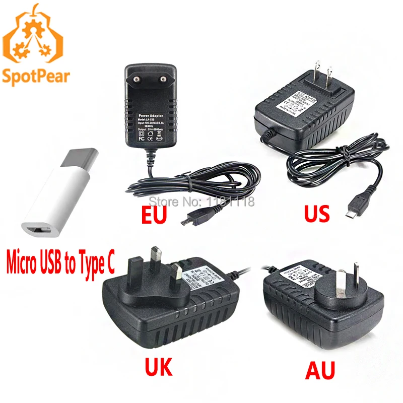 

Raspberry pi 4B 3B + micro usb, 5 В, 3 А