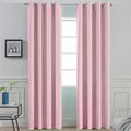 Затемняющие шторы для спальни, термоизолированные черные занавески розового и бежевого цвета для гостиной - фото