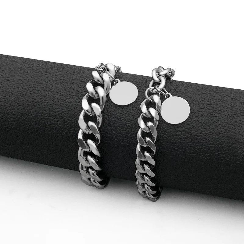 

Двойной браслет для влюбленных из нержавеющей стали, браслет-цепочка с бусинами, браслет для пары, браслет на руку для женщин, детские подар...