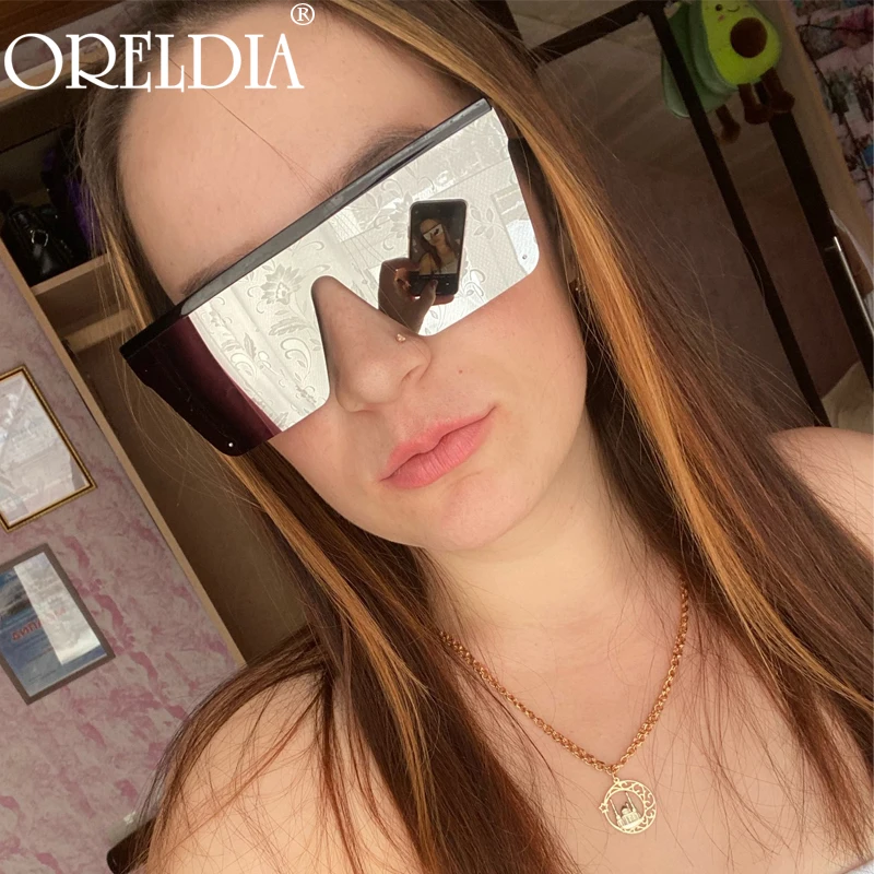 

Oversized Square Sunglasses Women 2020 Luxury Transparent Colorful Sunglasses Women Designer Men Vintage Flat Top Eyewear