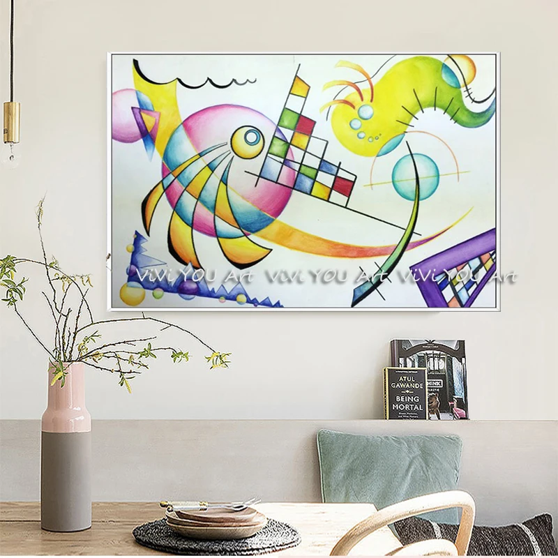 WASSILY-KANDINSKY картина маслом лучшая ручная Настенная лист домашнее декоративное