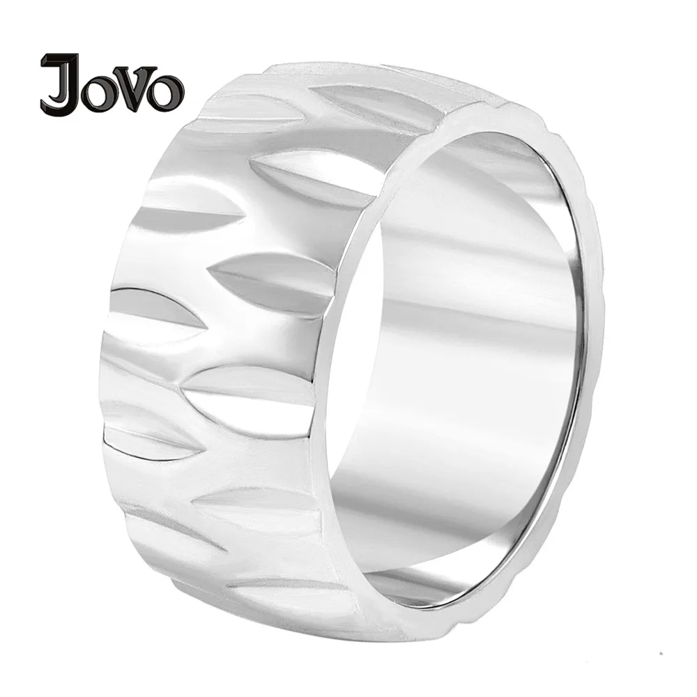 JOVO LOVE Модные мужские кольца с узором текстуры титана нержавеющей стали Кольца